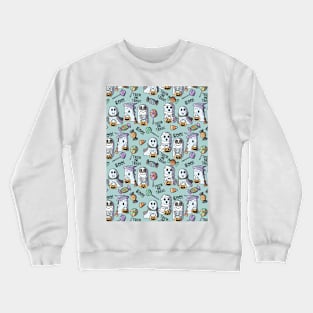 Copy of Ghosts Go Trick or Treating - Halloween Pattern - Pastel Colors Crewneck Sweatshirt